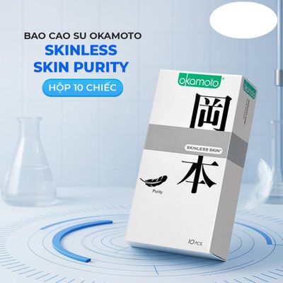 Bao cao su Okamoto Skinless Skin Purity Không mùi tinh khiết mềm mại  Hộp 10 cái cao cấp chính hãng
