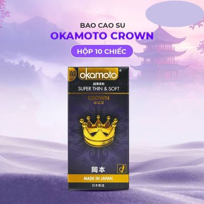 Bao cao su Okamoto Crown Siêu mỏng nhẹ và mềm mại Hộp 10 cái cao cấp chính hãng