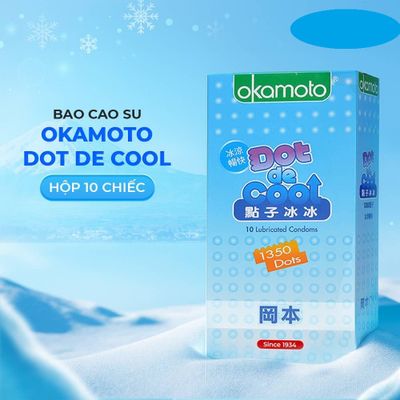 Bao cao su Okamoto Dot De Cool Gai lạnh kéo dài thời gian Hộp 10 cái  cao cấp chính hãng