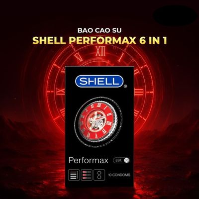 Bao cao su Shell Performax 6 in 1  Kéo dài thời gian  Hộp 10 cái cao cấp chính hãng