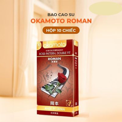 Bao cao su Okamoto Roman Vân hoa hồng ôm khít Hộp 10 cái cao cấp chính hãng