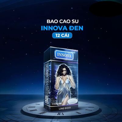 Bao cao su Innova Đen Kéo dài thời gian Hộp 12 cái cao cấp chính hãng