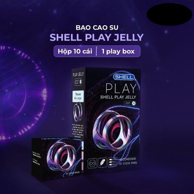 Bao cao su Shell Play Jelly 6 tính năng Hộp 10 cái 1 vòng đeo kéo dài thời gian cao cấp chính hãng