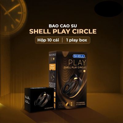 Bao cao su Shell Play Circle 6 tính năng Hộp 10 cái 1 vòng đeo kéo dài thời gian cao cấp chính hãng