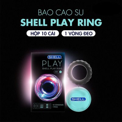 Bao cao su Shell Play Ring 6 tính năng Hộp 10 cái 1 vòng đeo kéo dài thời gian cao cấp chính hãng