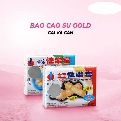 Bao cao su Gold - Gai và gân - Hộp 2 cái (Giao ngẫu nhiên) 378256