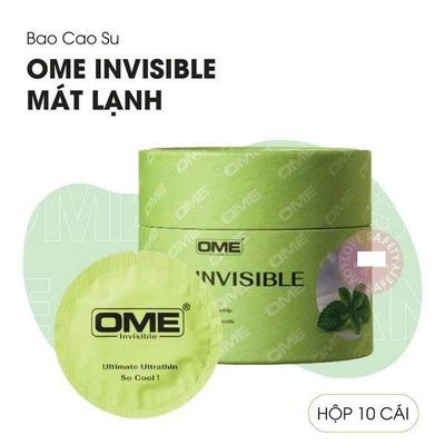 Bao Cao Su Siêu Mỏng Ome Invisible Mát Lạnh - Hộp 10 Cái 377983