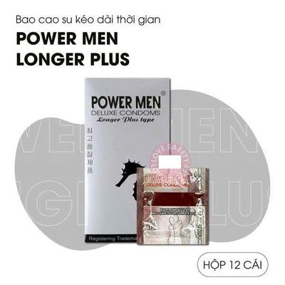 Bao Cao Su Kéo Dài Thời Gian, Điểm Nổi Power Men Longer Plus - Hộp 12 Cái