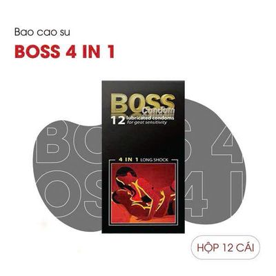 Bao Cao Su Kéo Dài Thời Gian, Điểm Nổi Boss 4in1 - Hộp 12 Cái 377970