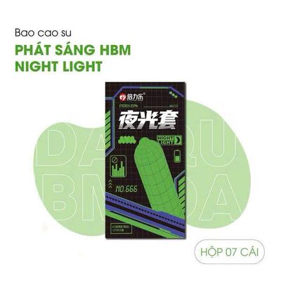 Bao Cao Su Dạ Quang HBM, Phát Sáng Trong Đêm - Hộp 7 Cái 377971