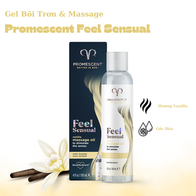 GeI Bôi Trơn Massage Promescent Vanilla - Chai 118ml cho các cặp đôi chính hãng