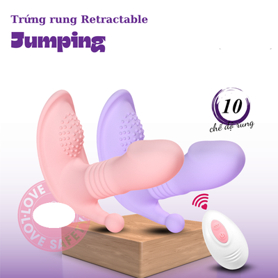 Trứng Rung Có Đế 3 Trong 1 Retractable Jumping 3in1 Cao Cấp