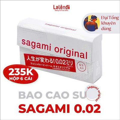 Bao Cao Su Siêu Mỏng 0.02 Sagami Nhật Bản Chính Hãng Hộp 6 Cái