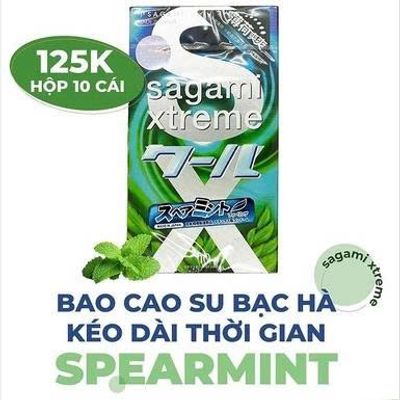 Bao Cao Su Siêu Mỏng Hương Bạc Hà Sagami Nhật Bản Chính Hãng Hộp 10 Cái