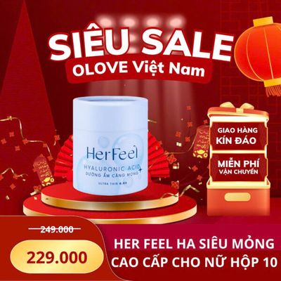 Bao Cao Su Dưỡng Ẩm Ẩm Her Feel HA Chính Hãng Hộp 10 Cái