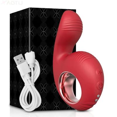 Máy Massage Mini Hình Ngón Tay có Tay Cầm Màu Đỏ Sạc Điện chính hãng