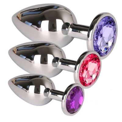 Phích Cắm Hậu Môn Inox Đinh Đá Sang Trọng Tăng Khoái Cảm Nam Nữ Nhiều Size Chính Hãng