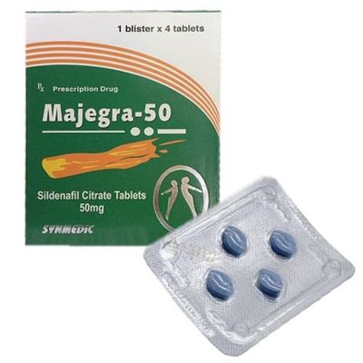 Viên uống tăng cường sinh lực và kéo dài dành cho nam Majegra 50mg - Vĩ 4 viên