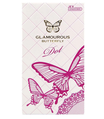 Bao cao su Jex Glamourous Butterfly Dot gai mịn (hộp 8 cái)
