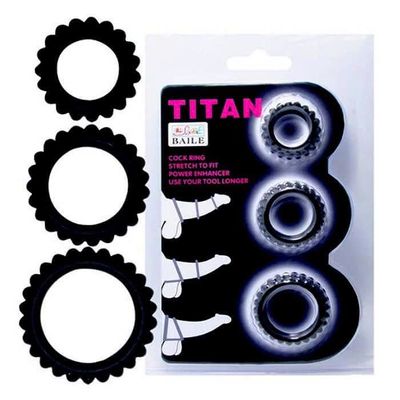 Bộ 3 Vòng Đeo Tạo Điểm Nhấn Tăng Kích Thước Dương Vật Dành Cho Nam Titan ( Size Lớn ) Chính Hãng