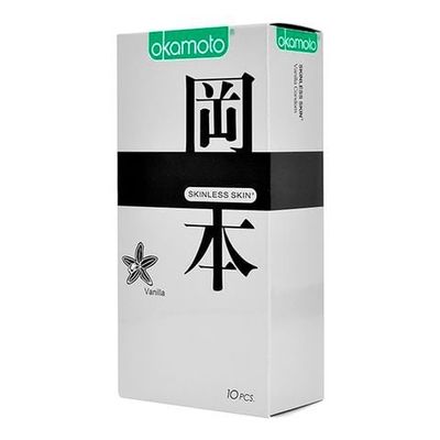 Bao Cao su Okamoto Skinless Skin Vanilla- Hộp 10 Cái ( Mỏng, Hương Vani,...)
