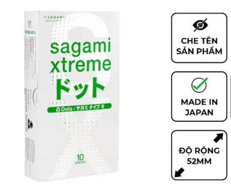 Bao Cao Su Sagami Xtreme Type E - White Box - Hộp 10 Cái, Mỏng, Siêu Điểm Nổi