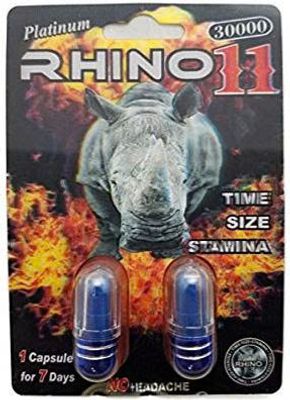 Viên uống tăng cường sinh lý nam Rhino 11 30000mg Platinum cao cấp 2 Viên 7 Ngày