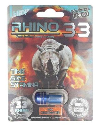 Viên uống tăng cường sinh lý nam Rhino 33 19000mg Platinum cao cấp 1 Viên 7 Ngày