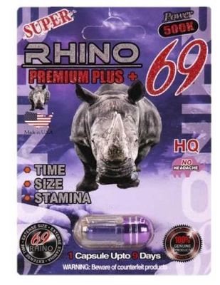Viên uống tăng cường sinh lý nam Rhino 6969 Super Power Platinum Plus+ 500000mg cao cấp 1 Viên 7 Ngày