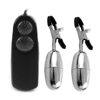 Trứng rung CÀ NA INOX KẸP VÚ 2 TRỨNG dạng kẹp có 2 động cơ rung  Cao cấp Chính Hãng