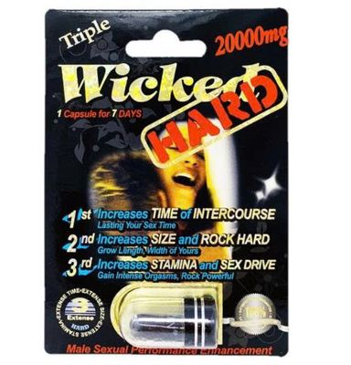Viên uống tăng cường sinh lý nam Wicked Hard 20000mg Triple cao cấp 1 Viên 7 Ngày - Male Sexual