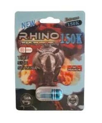 Viên uống tăng cường sinh lý nam  Rhino 150K Extreme 150K cao cấp 1 Viên 7 Ngày - No Headaches