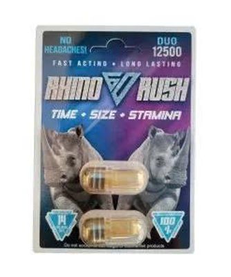 Viên uống cao cấp tinh chất thiên nhiên dành cho phái mạnh  Rhino Rush 60 Duo 12500 2 Viên - Không Đau Đầu