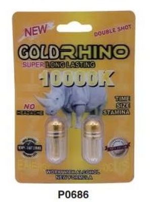 Viên uống cao cấp tinh chất thiên nhiên dành cho phái mạnh GOLD RHINO SUPER LONG LASTING 10000K 2 Viên