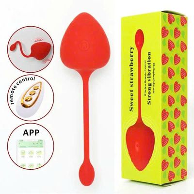 Trứng Rung Điều Khiển Từ Xa Hình Trái Dâu Chât Liệu Tốt 9 Chế Độ Rung 364926