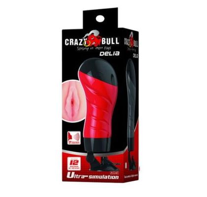 Âm Đạo Giả Đèn Pin Crazy Bull Flora Đỏ Có Đế 364435