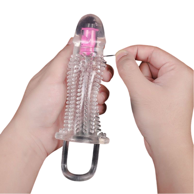 Bao Cao Su Đôn Dên Gai Rung Đầu Có Quai Đeo Silicon Siêu Mềm 363465