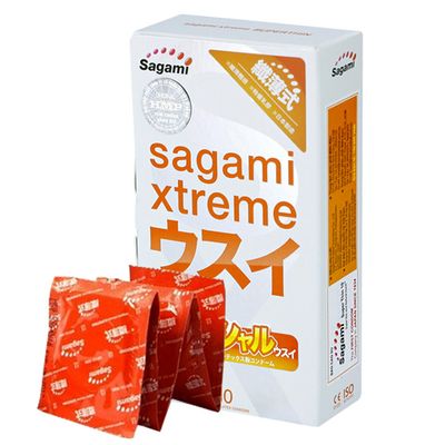 Bao Cao Su Sagami Xtreme Super Thin – Hộp 10 Chiếc, Siêu Mỏng 0.03mm, Cảm Giác Thật, Ôm Sát Vừa Vặn 363052