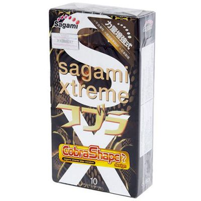 Bao Cao Su Sagami Xtreme Cobra Shape – Hộp 10 cái, Lấy Y Tưởng Từ Hình Dáng Rắn Hổ Mang Mạnh Mẽ Chính Hãng 363062