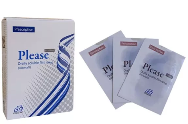 Tem ngậm hỗ trợ tăng cường sinh lí nam Please 100mg Hàn Quốc Chính Hãng 5 tem