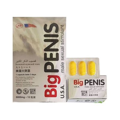 Viên uống hỗ trợ tăng cường sinh lí nam Big Penis 6800mg 12 viên