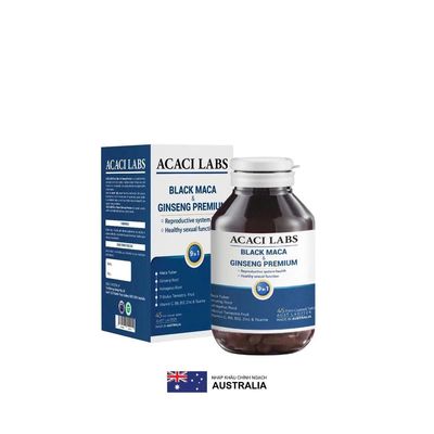 Viên uống hỗ trợ phái mạnh tăng bản lĩnh đàn ông Acaci Labs Black Maca & Ginseng Premium (Hộp 45 viên)