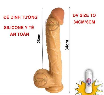 DV giả dính tường size to 34 cm Hỗ Trợ Tăng Khoái Cảm Nam Nữ Chính Hãng
