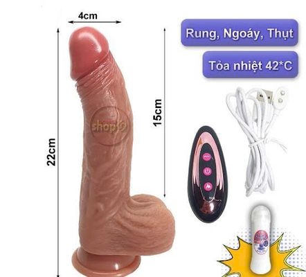 Dương Vật Giả Rung Ngoáy Thụt pin sạc Hỗ Trợ Tăng Khoái Cảm Nam Nữ Chính Hãng