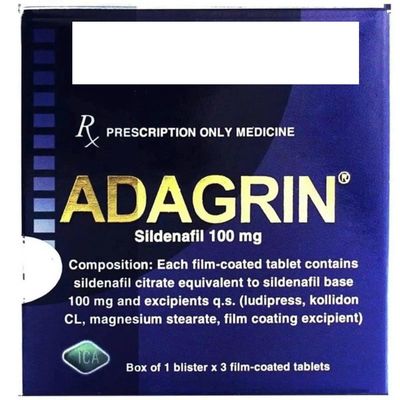 Viên uống hỗ trợ phái mạnh tăng bản lĩnh đàn ông Adagrin 100mg (Hộp 1 vỉ x 3 viên)