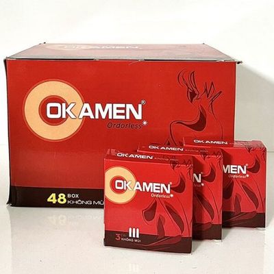 Bao cao su OKAMEN Ordorless hộp 144 cái – không mùi