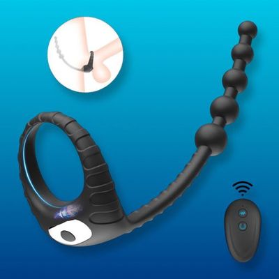 Vòng rung chuỗi hạt massage hậu môn 10 chế độ, điều khiển từ xa 357121