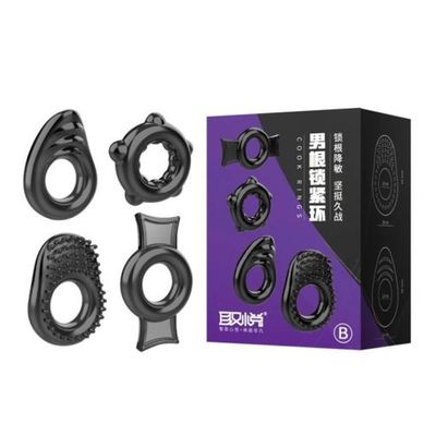 Set 4 vòng đeo cu silicon chống xuất tinh sớm