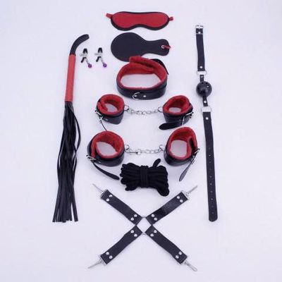 Bộ dụng cụ bạo dâm 10 món Màu Đỏ