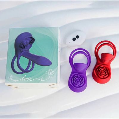 Vòng đeo dương vật Love hoa hồng có điều khiển 354995